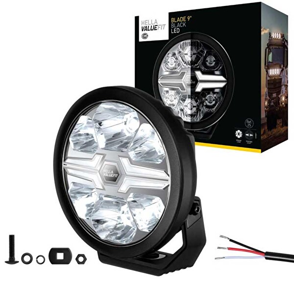 Hella Off-Road Valuefit Blade Led Uzun Far Siyah 17W 9