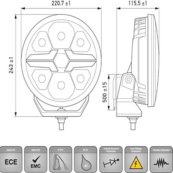 Hella Off-Road Valuefit Blade Led Uzun Far Krom 18W 9