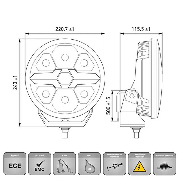 Hella Off-Road Valuefit Blade Led Uzun Far Siyah 18W 9