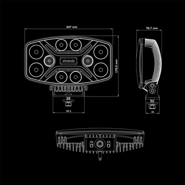 Strands Off-Road Led Lamba Dark Knight Insane Driving 98W 270698