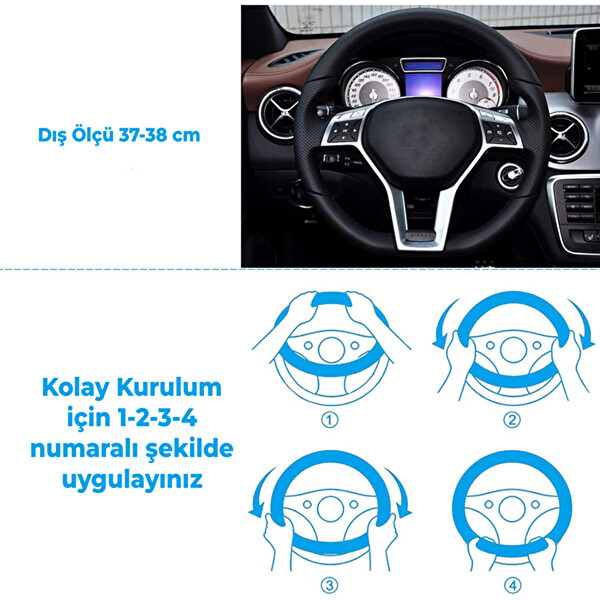 Mega Oto Market Geçmeli Suni Deri Normal Damarlı Gri 40 CM 15