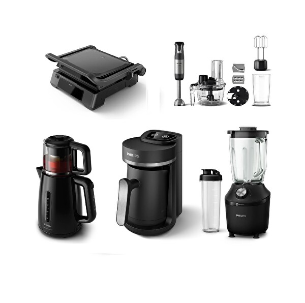 Philips Mutfak Seti HR2695/01 El Blender-HD6307/70 Tost Makinesi-HD7301/00 Çay Mak-HDA150 Türk Kahve Mak-HR2291 Blender