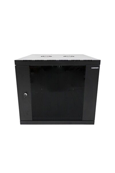9U 19" 600x560 MM Tek Gövdeli Siyah Duvar Tipi Kabinet