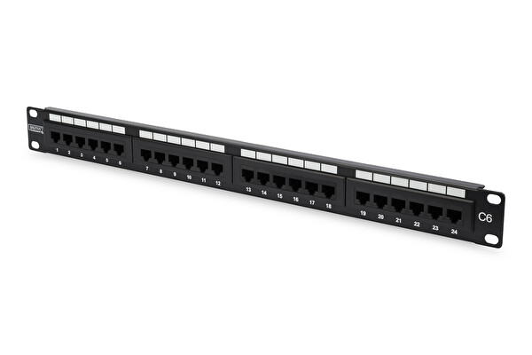 Digitus Zırhsız CAT 6 E Sınıfı Patch Panel Sunucu Ekipmanı - Siyah