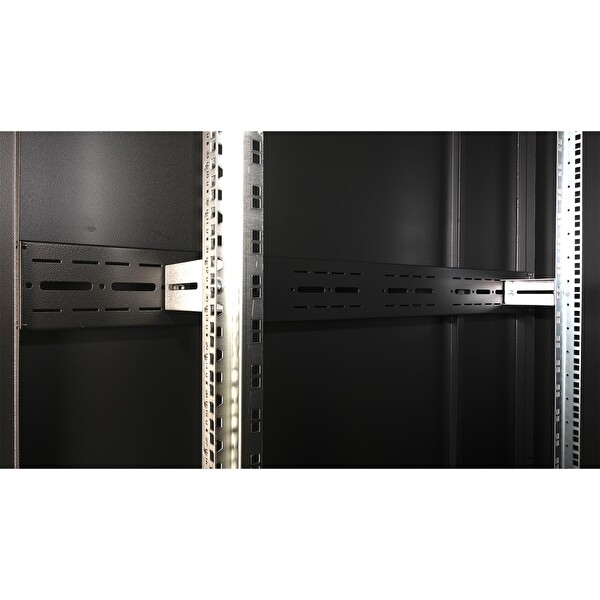 Lande 42U 800x1000 Hyperline Dikili Tip Rack Kabinet Siyah - Ön Cam Kapak Tekerlekli
