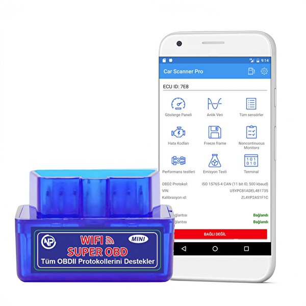 NPO NPC12 Türkçe OBDII/EOBD+CAN Modlu Araç Arıza Tespit Silme Cihazı