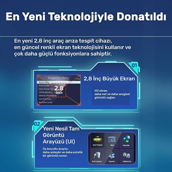 NPO NPC529 Türkçe OBDII/EOBD+CAN Modlu Araç Arıza Tespit Silme Cihazı