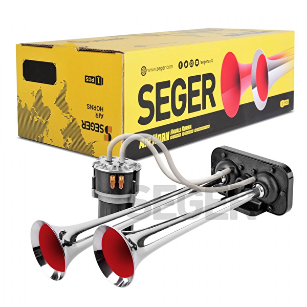 Seger 85KH12.000.02K 12V Fala-Fala Kompresörlü İki Borulu Melodeli Korna