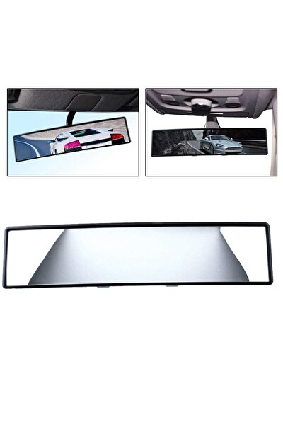 Mega Oto Market 30 CM Siyah Makaslı Bombeli İç Dikiz Aynası