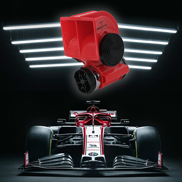 Mega Oto Market Ferrari Korna Kırmızı 12V Kompresörlü 2 Tonlu F1 Korna
