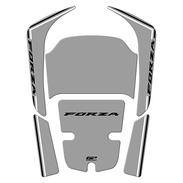 GP Kompozit Honda Forza 250 2018-2025 Uyumlu Tank Pad Nardo - Gri