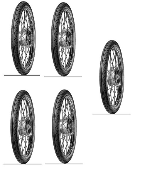 Servis 50-100/17 Lastik 5'li Paket Motosiklet Lastiği (İç Lastik Gerektirir)