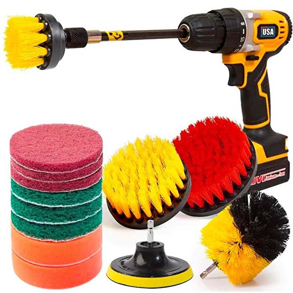 ZHL Tools 31 Parça Çok Amaçlı Ev Banyo ve Araç Matkap Ucu Temizlik Seti