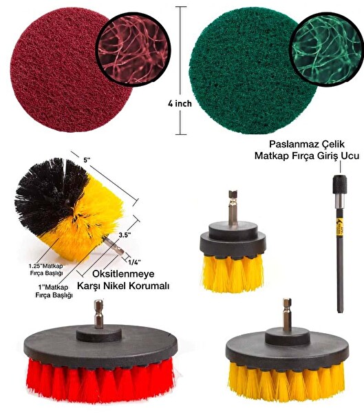 ZHL Tools 31 Parça Çok Amaçlı Ev Banyo ve Araç Matkap Ucu Temizlik Seti