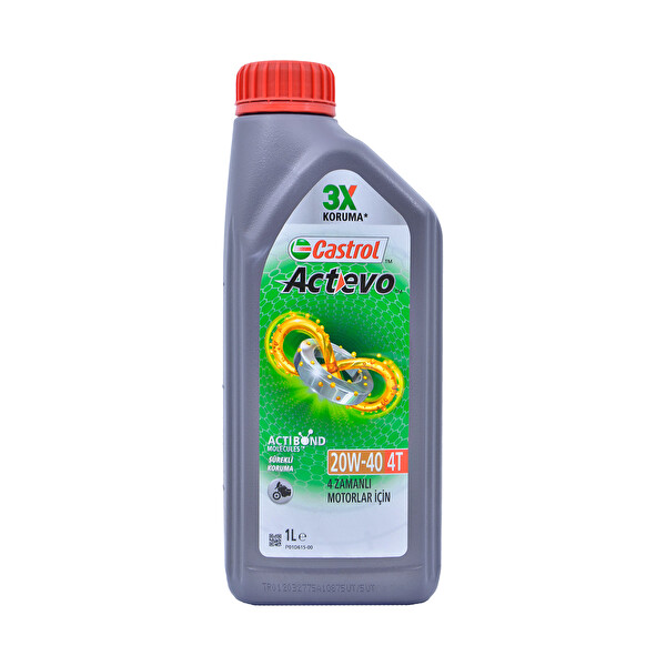 Castrol Actevo 4T 20W-40 4 Zamanlı Motosiklet Motor Yağı 1 L JASO MA2