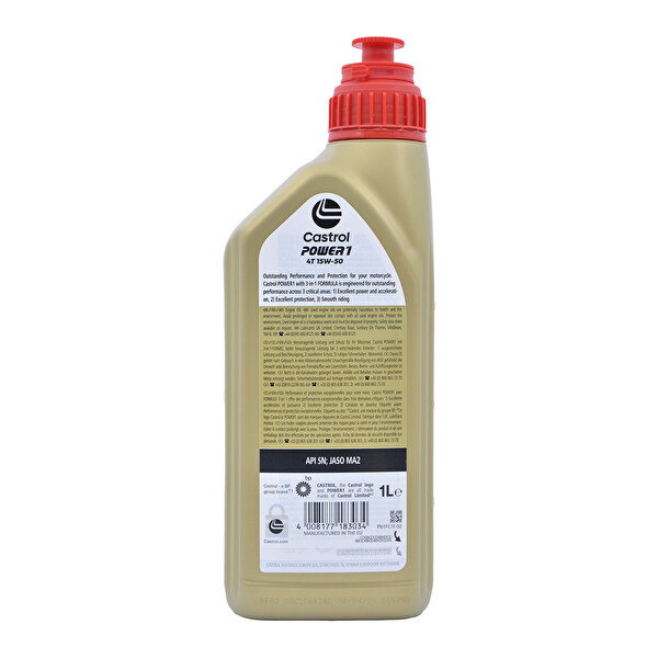 Castrol Power1 10W-40 4T 1 L JASO MA2 4 Zamanlı Motosiklet Motor Yağı