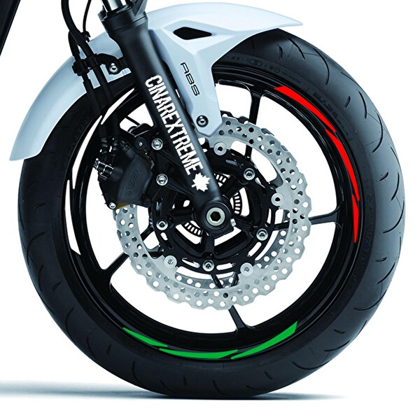 Çınar Extreme Italy Design Yeşil-Beyaz-Kırmızı İtalyan Jant Şeridi Sticker