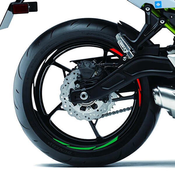 Çınar Extreme Italy Design Yeşil-Beyaz-Kırmızı İtalyan Jant Şeridi Sticker