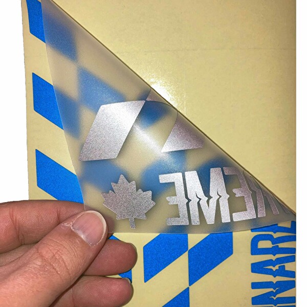 Çınar Extreme Reflektif Mavi Damalı Kask Motosiklet Sticker Takımı