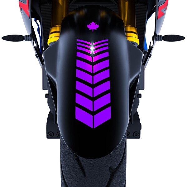 Çınar Extreme Moto Rider Patlıcan Moru İç Dış Jant Şeridi Kask ve Çamurluk 4'lü Sticker Seti