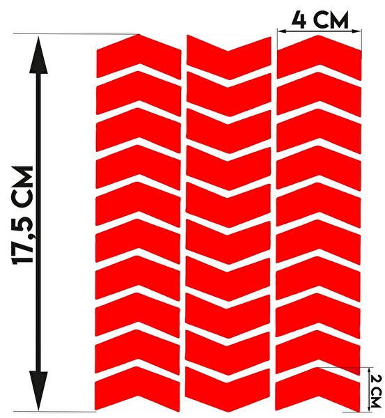 Çınar Extreme Ok Şeklinde Reflektif Kırmızı Sticker