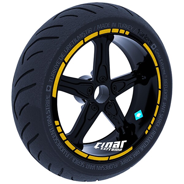 Çınar Extreme Moto Gp Stili Yaldızlı Gold Jant Şeridi Sticker