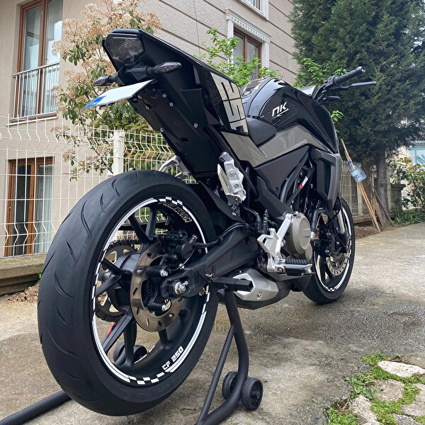 Çınar Extreme Moto Gp Yarış Bayraklı Süt Beyaz Jant Şeridi Sticker