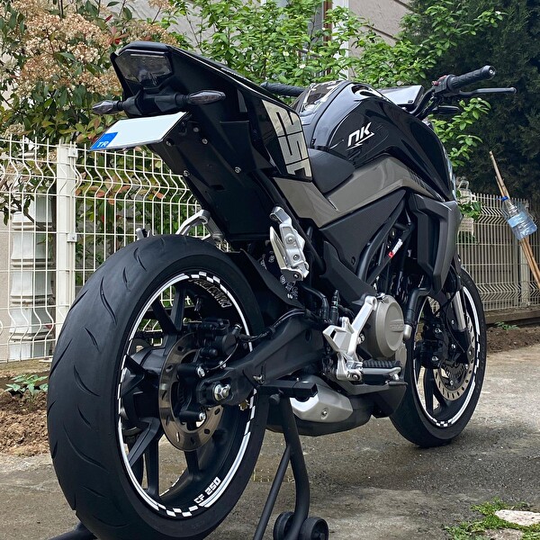 Çınar Extreme Moto Gp Yarış Bayraklı Süt Beyaz Jant Şeridi Sticker