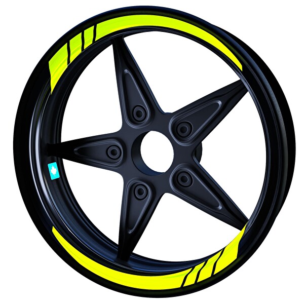 Çınar Extreme Floresan Sarı Moto Gp İç Jant Şeridi Sticker