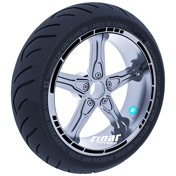 Çınar Extreme Moto Gp Stili Jet Siyah Jant Şeridi Sticker