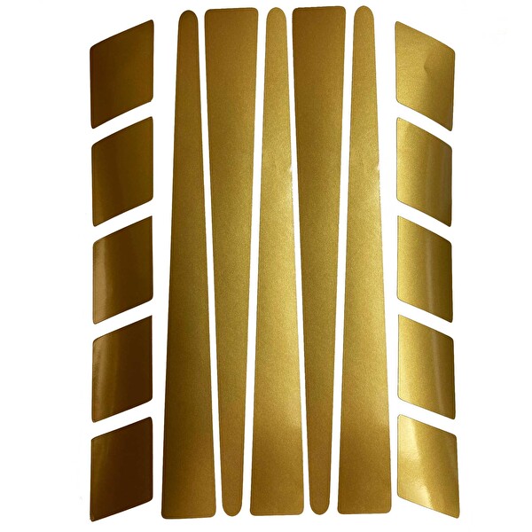 Çınar Extreme Şerit Tasarımlı Yaldızlı Gold Motosiklet Kask Sticker