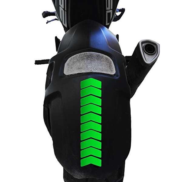 Çınar Extreme Ok Tasarımlı Floresan Yeşil Çamurluk Kask Sticker