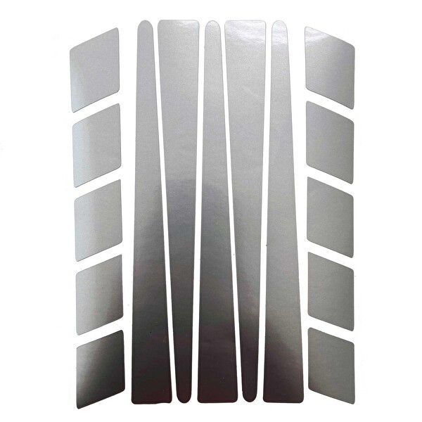 Çınar Extreme Şerit Tasarımlı Yaldızlı Gümüş Motosiklet Kask Sticker