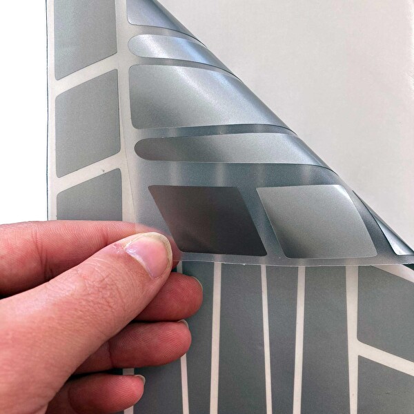 Çınar Extreme Şerit Tasarımlı Yaldızlı Gümüş Motosiklet Kask Sticker