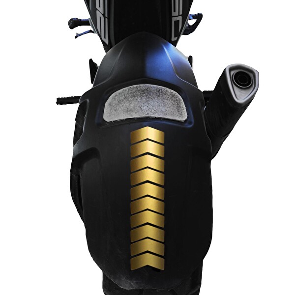 Çınar Extreme Ok Tasarımlı Yaldızlı Gold Çamurluk Kask Sticker