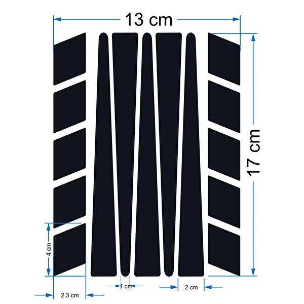 Çınar Extreme Şerit Tasarımlı Siyah Karbon Fiber Dokulu Motosiklet Kask Sticker