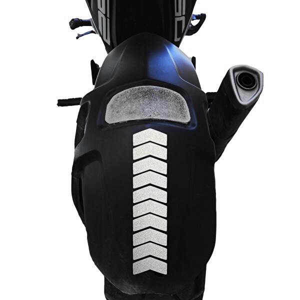 Çınar Extreme Ok Tasarımlı Reflektif Gri Çamurluk Kask Sticker