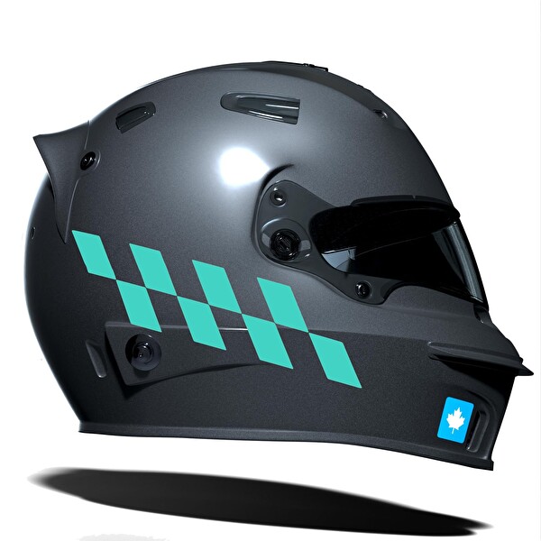 Çınar Extreme Nane Yeşili Damalı Kask Motosiklet Sticker Takımı