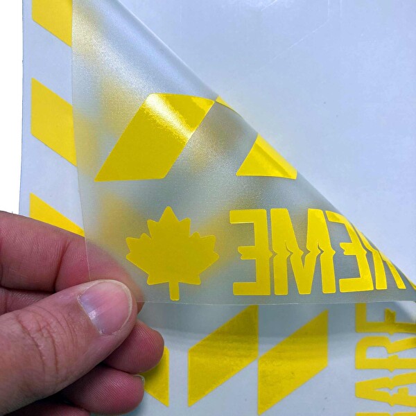 Çınar Extreme Taksi Sarısı Damalı Kask Motosiklet Sticker Takımı