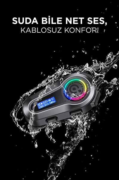 Torima Q10 Helmet Siyah LCD Ekranlı Bluetooth Motosiklet Kulaklığı Intercom