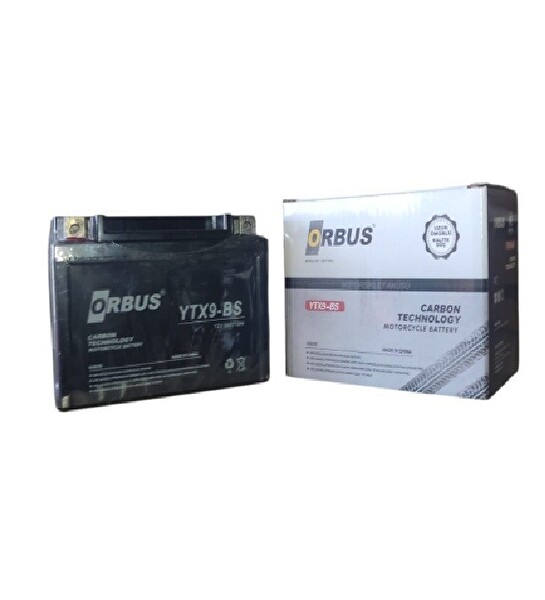 Orbus 12V 9Ah Alçak (Yatık) Motosiklet Aküsü Ebatlar: 150x85x107 MM - Üretim Yılı: 2024