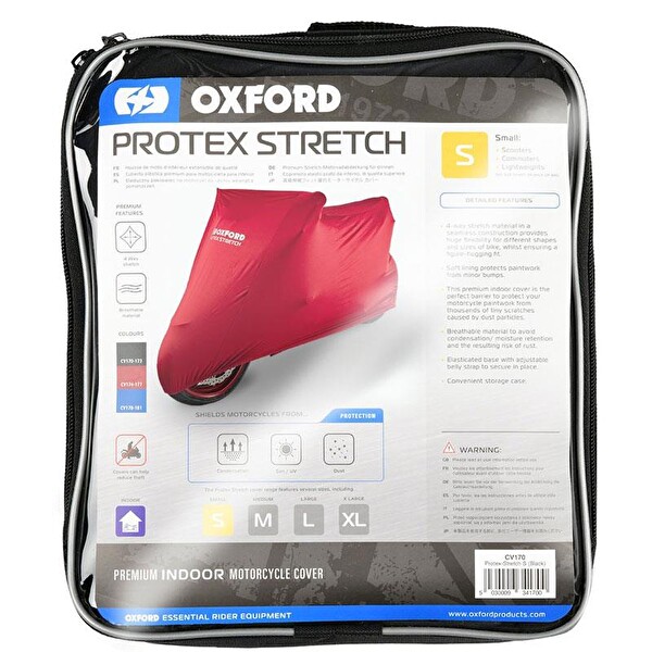 Oxford Motosiklet Protex Indoor Premium Stretch-Fit Kılıf İç Mekan Medium Kırmızı CV175