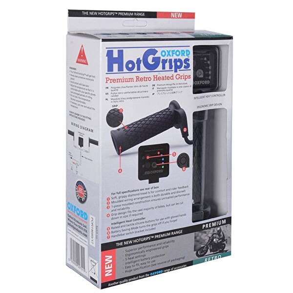 Oxford Motosiklet HotGrips Premium Retro Elcik Isıtma EL693