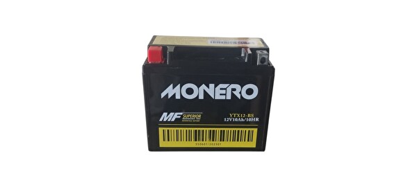 Monero 12V 12 Amper YTX BS Motosiklet Akü (150x86x31MM) - Üretim Yılı: 2025