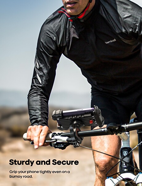 Lamicall BM02ORANGE Motosiklet ve Bisiklet Telefon Tutucu 360 Derece Döndürülebilir