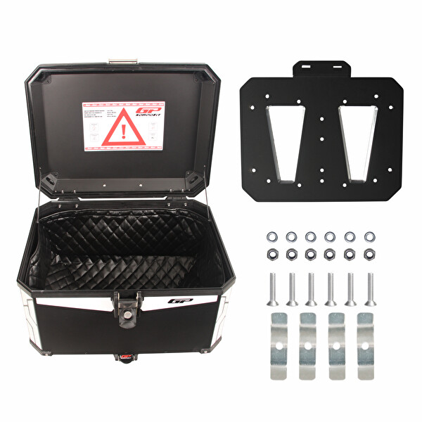 GP Kompozit Universal 75 LT - 41x54x34 CM Alüminyum Motosiklet Çantası - Siyah
