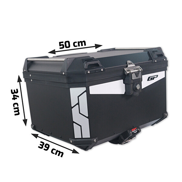 GP Kompozit Universal 45 LT Alüminyum Motosiklet Çantası Siyah