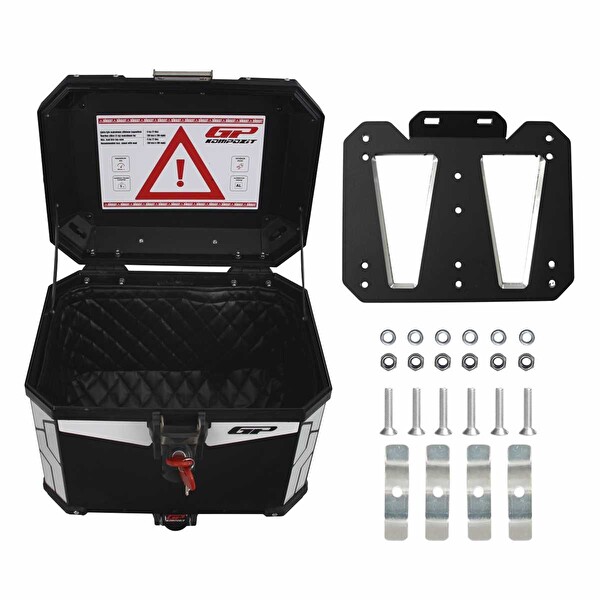 GP Kompozit Universal 37 LT Alüminyum Motosiklet Çantası Siyah