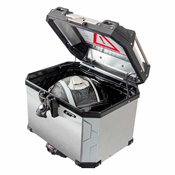 GP Kompozit Universal 37 L Alüminyum Motosiklet Çantası Gri