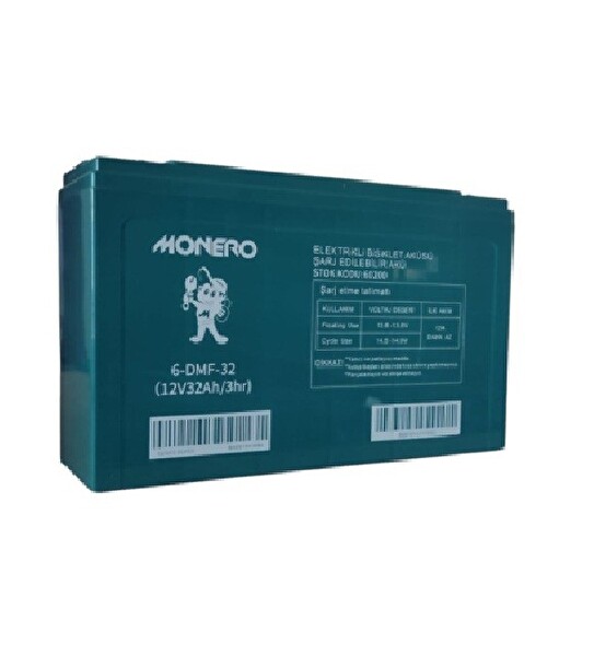 Monero 12V 32Ah 40Ah Amper Dar E-Bike Akü 267x78x170 MM 2'li Paket - Üretim Yılı : 2025